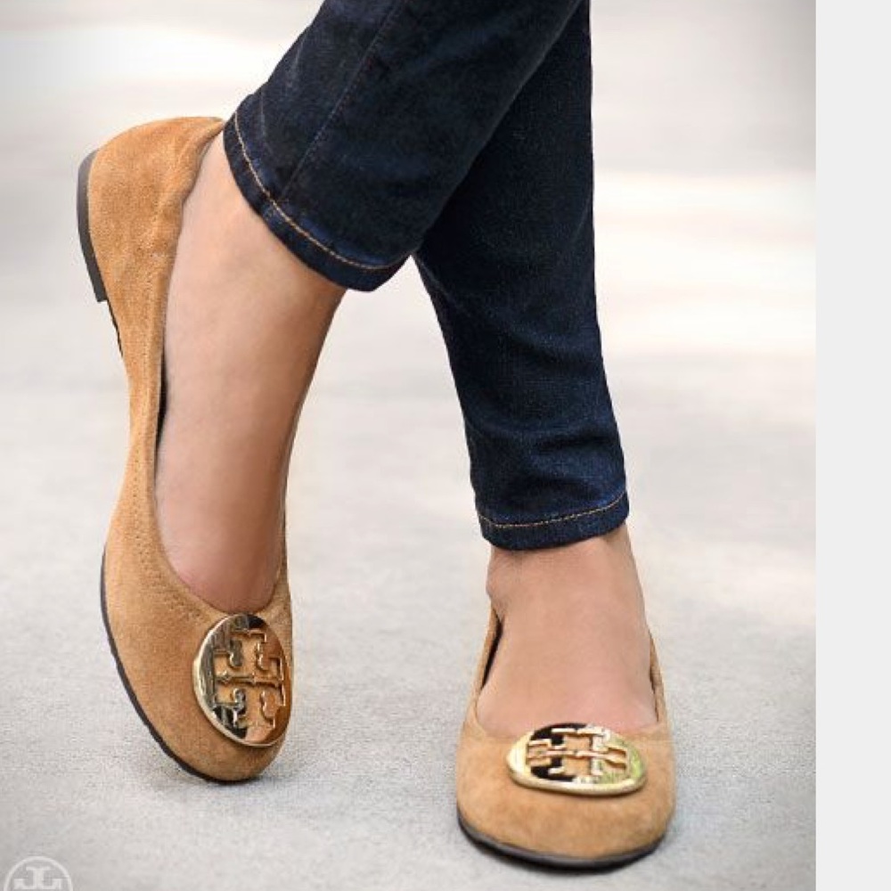 Tory Burch Natural Suede Reva Ballet Flat 7